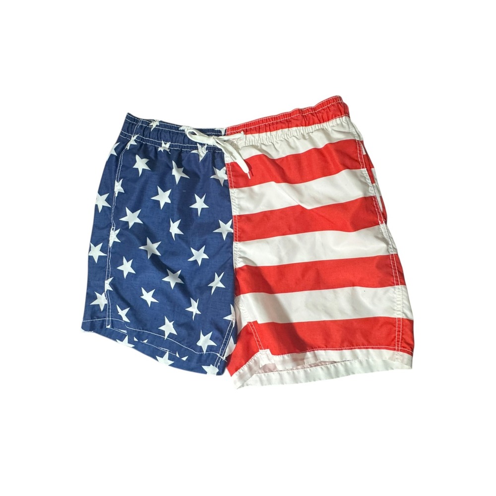 Kanu Surf Mens American Flag Swim Trunks Stars Stripes LG Board Shorts patriotic